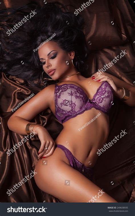 Sexy Brunette Woman Perfect Body Posing Stock Photo 249638935 Shutterstock