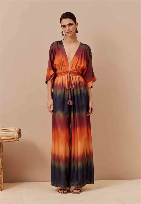 Macac O Decote Profundo Manga Kimono Estampado Purmamarca Cacay Carioca Brasileira E Latina