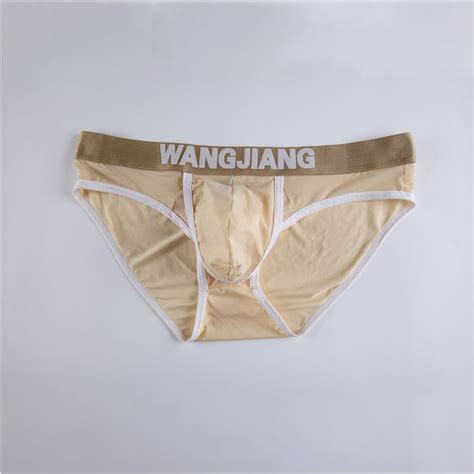 Sexy Underwear Men Ice Silk Briefs Ropa Interior Comfortable Panties Gay U Convex Cotton