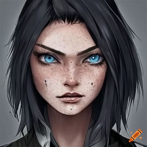 Manga Character With Short Black Hair And Blue Eyes On Craiyon