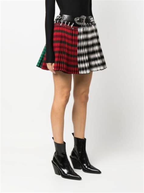 Chopova Lowena Plaid Pleated Mini Skirt Farfetch