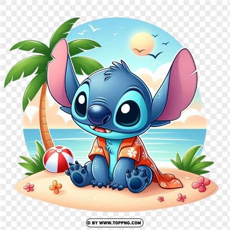 Stitch In Summer Mood Toppng Lilo And Stitch Stitch Character Stitch