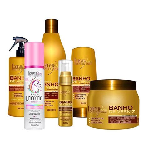 Forever Liss Kit Banho Verniz Másc 250g Leave In Unicórnio No Shoptime