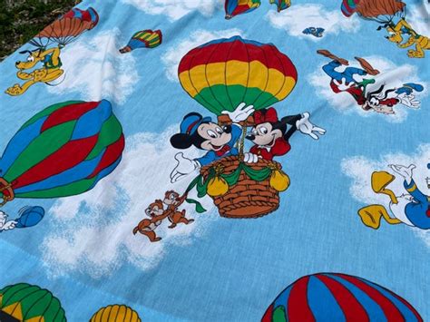 Vintage Disney Hot Air Balloon Mickey Mouse Curtain Etsy