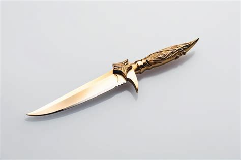 Premium AI Image | Gilded Precision Golden Knife on Transparent ...