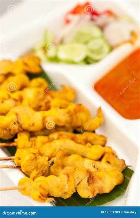 Satay Siamesische Artnahrung Stockbild Bild Von Bunt Gekocht