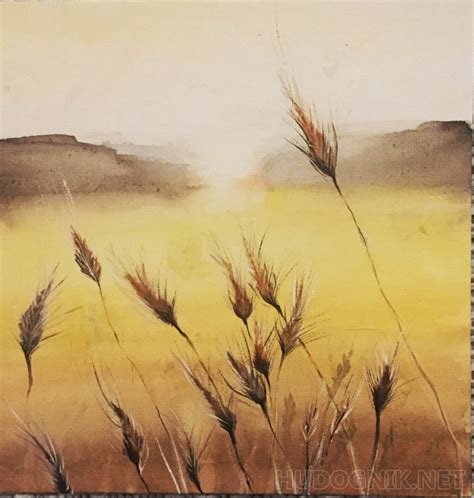 Картина пшеничное поле. Размеры: 30x30, Цена: 1500 рублей Художник ...