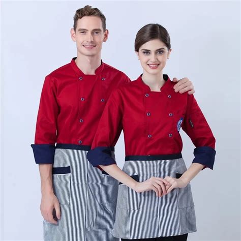 New Chef Wear Long Sleeved Adult Bakery Kitchen Chef Uniform Cooks Kitchen Chef Uniforms Chefs ...