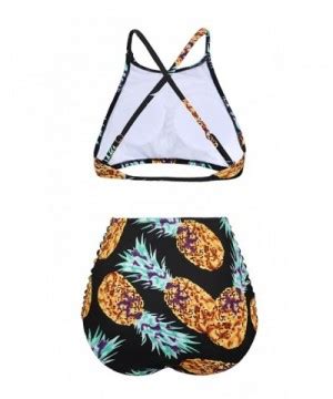 Womens Retro Classic Floral Crop Top Bikini Two Piece Swimsuit Fba Yellow C Szess