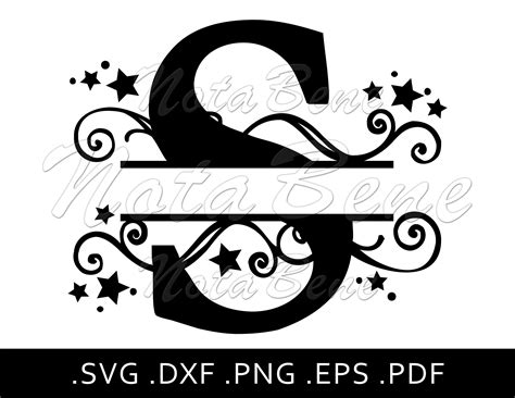 Split Monogram Svg File Wedding Svg File Monogram Svg