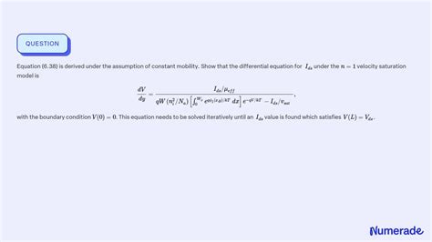 Solvedequation 638 Is Derived Under The Assumption Of Constant