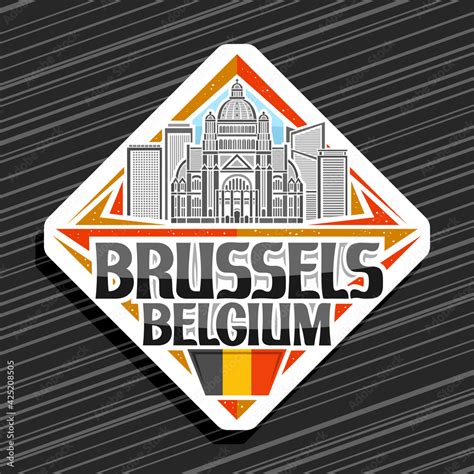 Vector Logo For Brussels White Rhombus Road Sign With Outline