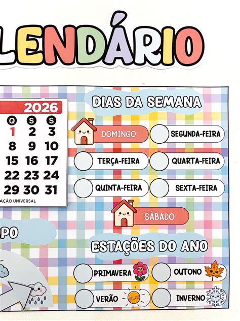 Calendário Para Sala De Aula Para Imprimir 2026 - Calendário 2026 sala de aula para impressão – Pensar Pedagógico ltda