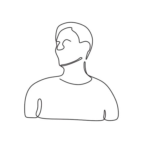 Premium Vector A Line Drawing Of A Man With A Smile On His Face