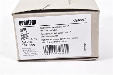 Preview: OVENTROP 1078006, Kugelhahn Optibal mit Thermometer 3/4" - NEU