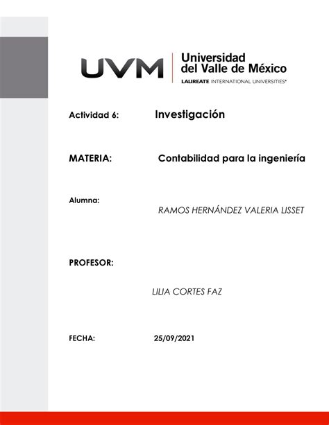 ACT6 RHVL Apuntes 9 Actividad 6 Investigación MATERIA