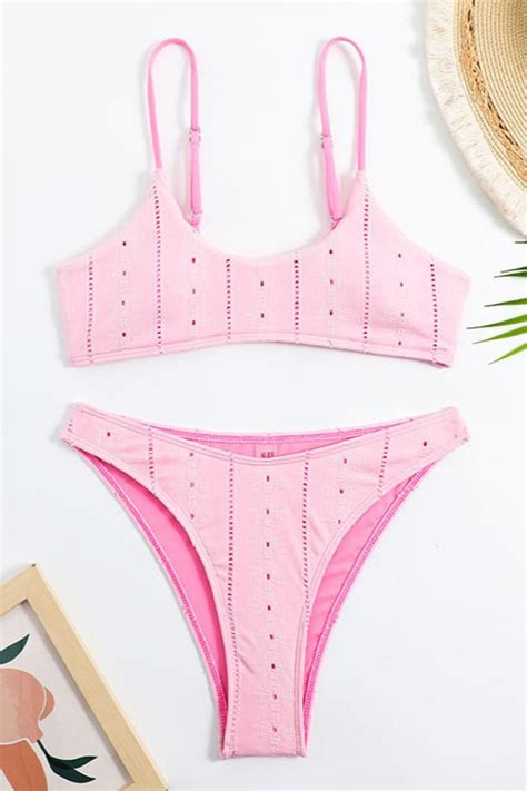 Wholesale Sexy Crochet Padded Flower Pattern Hollow Sling Bikini Set Ba Girlmerry