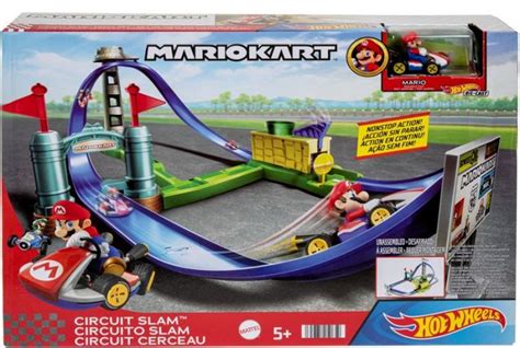 Hot Wheels Mario Kart Circuit Slam Track Set Bilbane Med Bil HGK59
