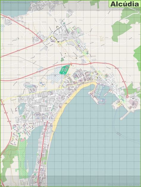 large detailed map alcudia detailed map map majorca