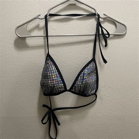 Sparkly Disco Ball Bikini Top Never Worn Size M Depop