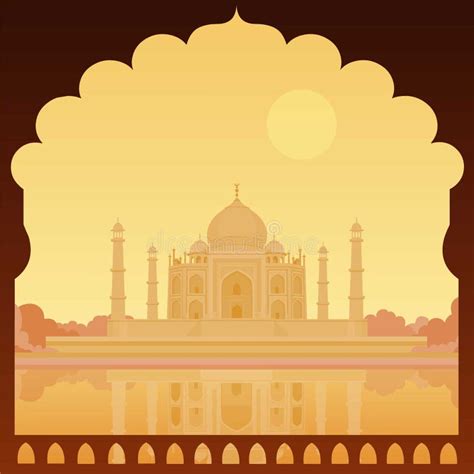 Templo Mahal De Taj Preto E Branco Ilustra O Do Vetor Ilustra O De