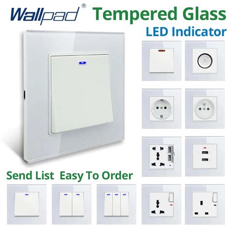 Wallpad Electrical Outlets And Switches Wall Light Luxury White Crystal ...