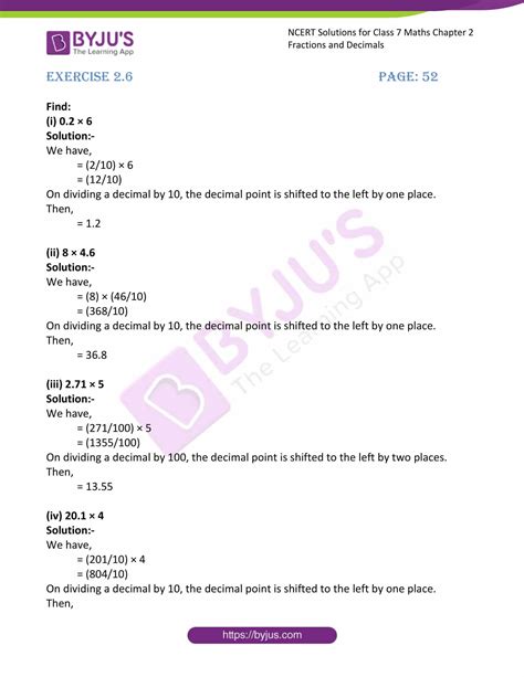 Ncert Solutions For Class Maths Exercise Chapter Fractions And