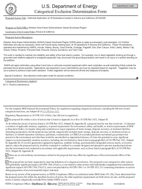 Fillable Online Categorical Exclusion Determination Form Wapa Gov Fax