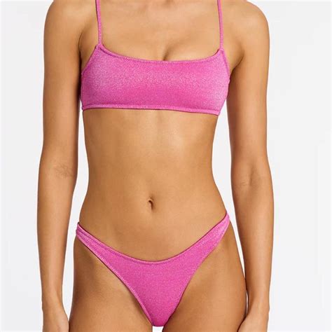 Set On Price Pink Sparkle Triangl Bikini With Depop