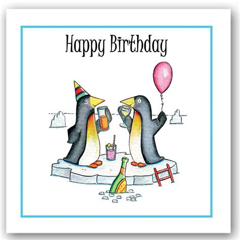 Birthday Penguins Occasions Card