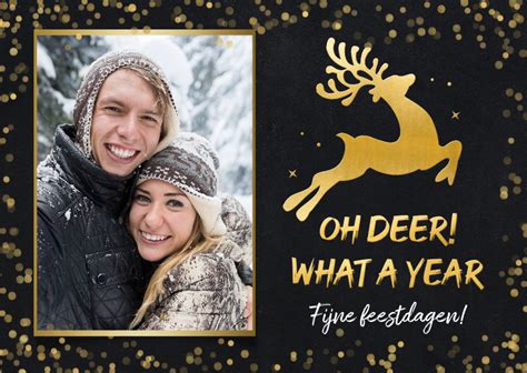 Grappige Kerstkaart Met Eigen Foto Oh Deer What Kaartje Go