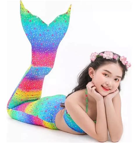 Sirena Cola Y Bikini Ni As Traje De Ba O Set Mercadolibre