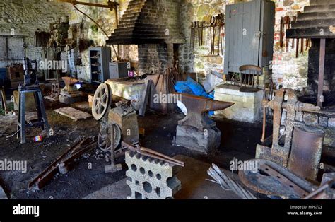 Traditional Blacksmiths Workshop In Big Pit National Coal Museum