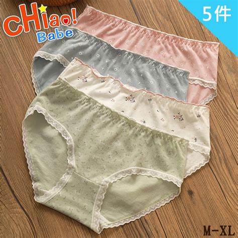 chiao Babe 俏寶貝 5件組 日系純棉木耳邊蕾絲少女內褲 PChome 24h購物