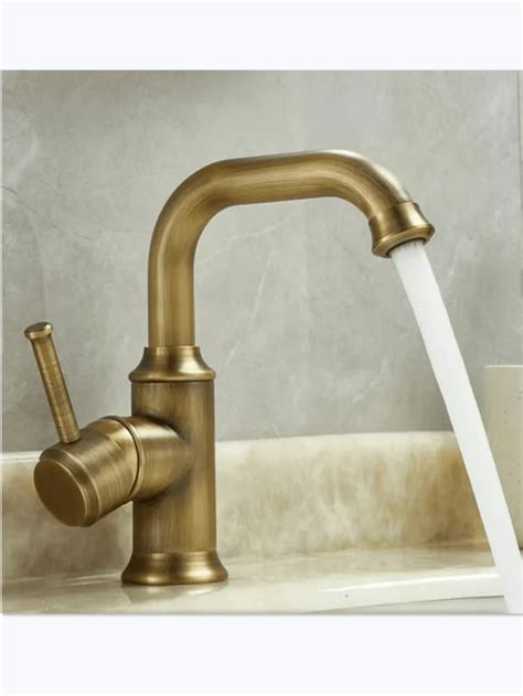 Basin Faucet Hot And Cold Bathroom Sink Mixer Antique Water Tap Single Lever Classical Decked