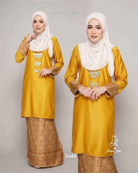 Kurung Pahang Songket Gold Mustard Women S Fashion Muslimah Fashion