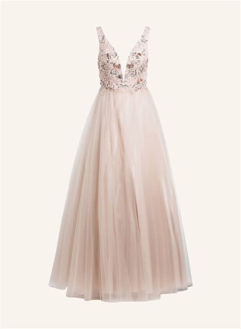 Unique Abendkleid Mit Pailletten Und Schmucksteinbesatz In Nude