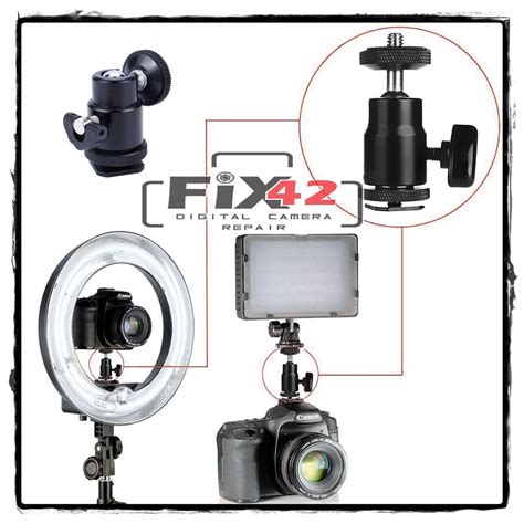 Jual Ball Head Hot Shoe Adapter Mount 360 Degree 1 4 Full Metal Shopee Indonesia