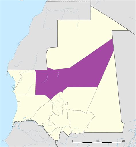 Carte De La Wilaya D Adrar Mauritanie