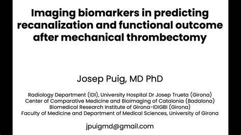 Biomarcadores imagen predictores recanalización del pronóstico