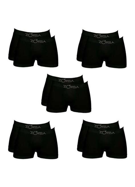 Kit 10 Cuecas Boxer Zorba 781 Preto Meias Sao Jorge