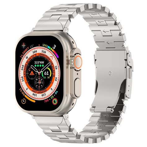 Apple Watch Butterfly Titan Armband Silber Smartwatcharmbaenderde