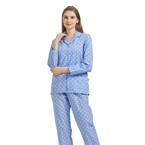 Global Womens 100 Cotton Notch Collar Pajama Set Homewear With Pockets Spring And Summer 2