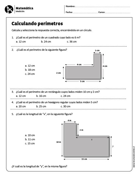 Calculando Perímetros Área Y Perímetro Angulos Matematicas