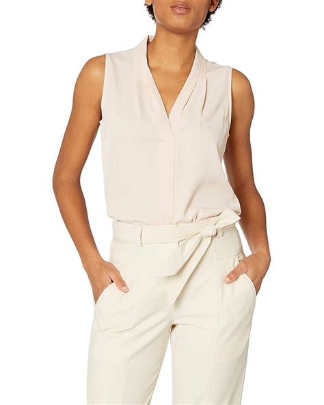 Women S Calvin Klein Sleeveless Blouse With Inverted Pleat Standard