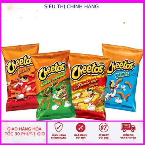 Bánh snack Cheetos Flamin Hot Crunchy cheddar jalapeno g Cheetos puff g Shopee