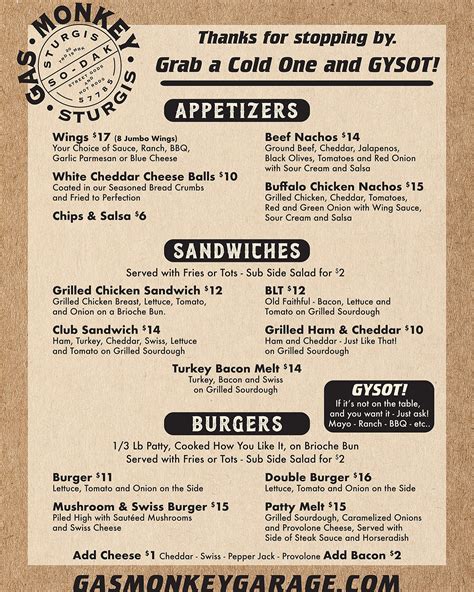 New Menu Alert 🚨 If You Havent Gas Monkey Sturgis Facebook