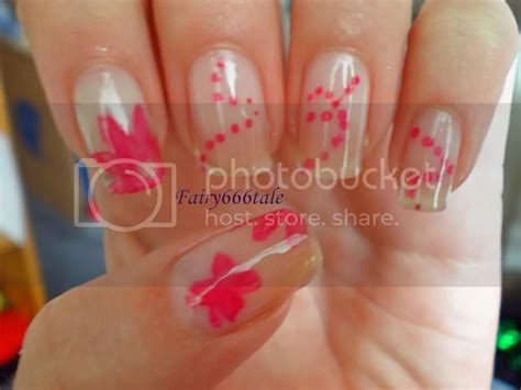 Nail Art Nude With Pink Flowers Fairytale Nail Art