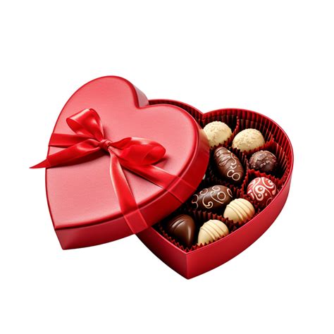 Heart Shaped Chocolate Box With Ribbon Bow 53348511 Png