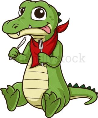 Hungry Alligator Cartoon Clipart Vector - FriendlyStock